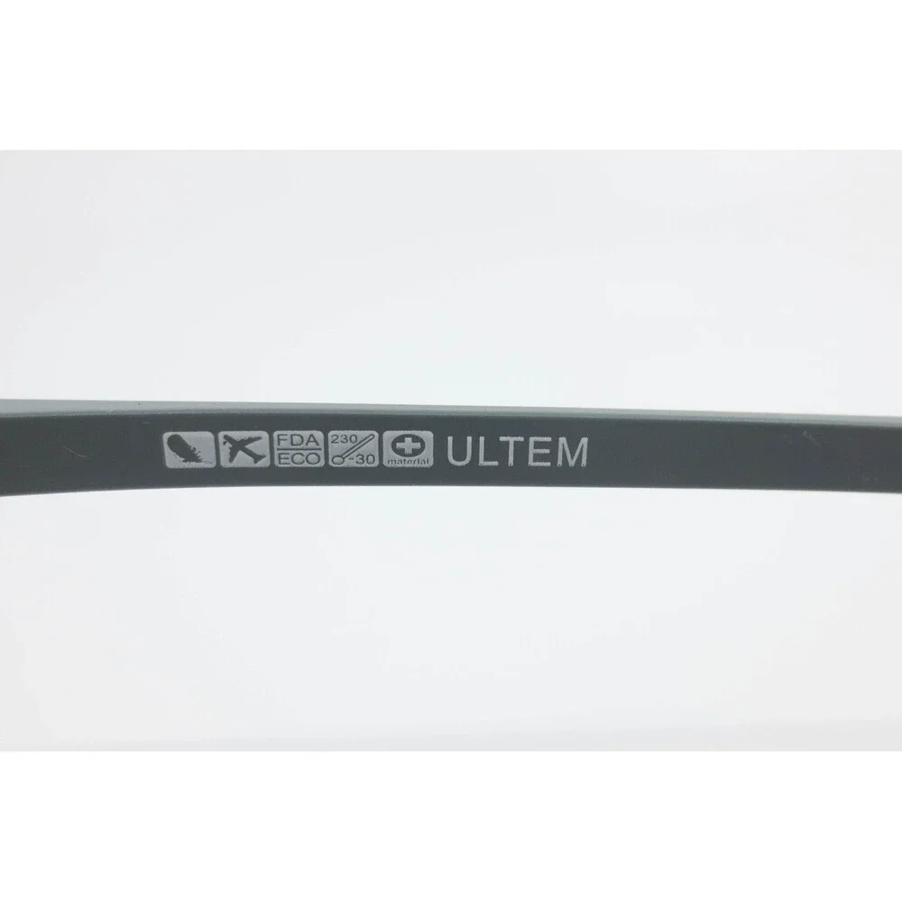 Ultem A7017 Eyeglasses Matte Black Gray Rectangular Frames 56-16-140 Mens Womens